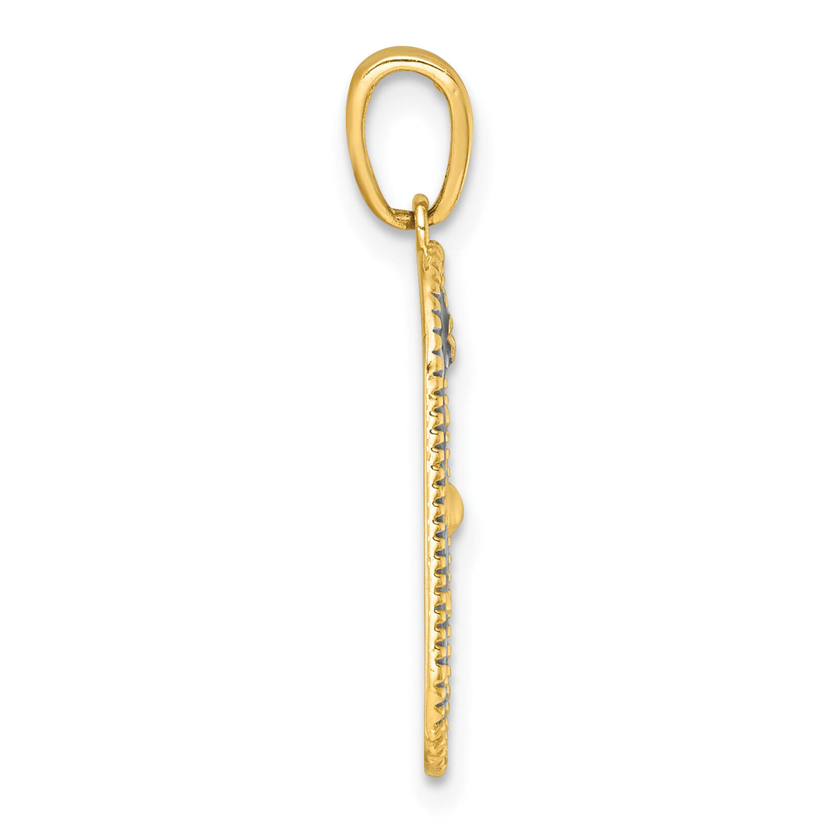 14k with White Rhodium Polished Enamel Sun And Moon Charm-K10039