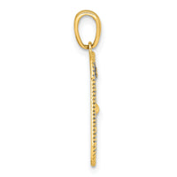 14k with White Rhodium Polished Enamel Sun And Moon Charm-K10039