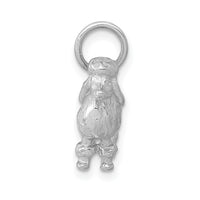 14k White Gold Solid 3-D Poodle Charm-K1004