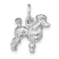 14k White Gold Solid 3-D Poodle Charm-K1004