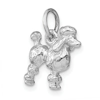 14k White Gold Solid 3-D Poodle Charm-K1004