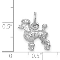 14k White Gold Solid 3-D Poodle Charm-K1004