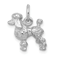 14k White Gold Solid 3-D Poodle Charm-K1004