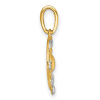 14k with White Rhodium Polished Sun With Moon Cycle Charm-K10040
