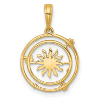14k with White Rhodium Polished Sun With Solar System Orbit Charm-K10041