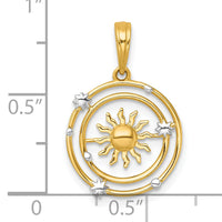 14k with White Rhodium Polished Sun With Solar System Orbit Charm-K10041