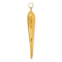 14k Polished Hollow Italian Horn Pendant-K10049