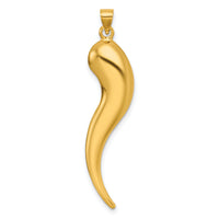 14k Polished Hollow Italian Horn Pendant-K10049