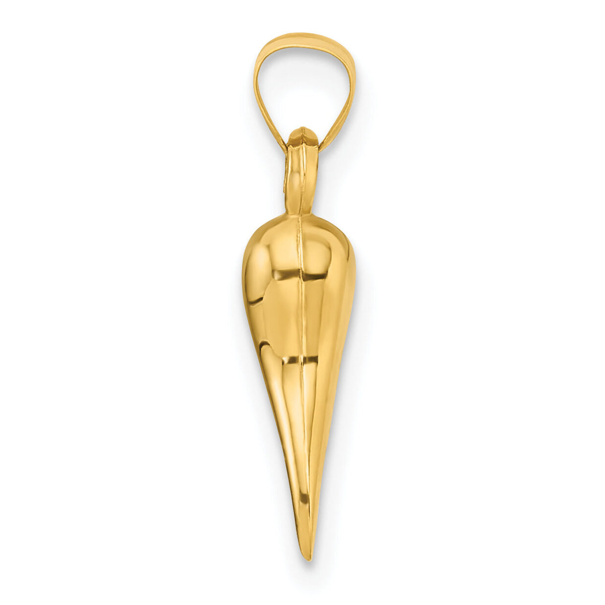 14k Polished Hollowed Italian Horn Pendant-K10051