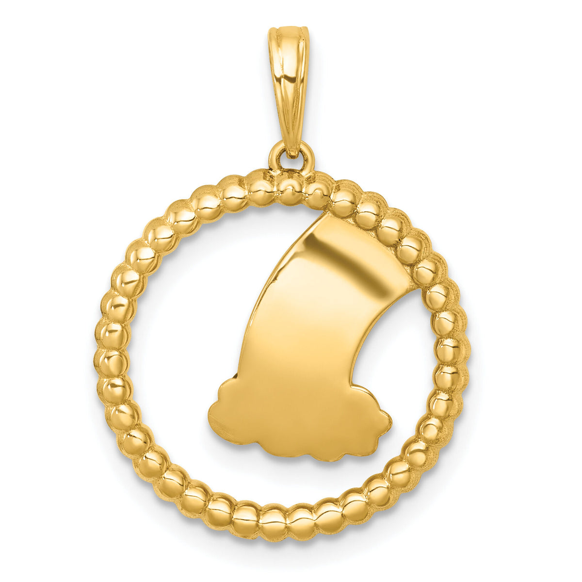14k with White Rhodium Multi Color Enamel Rainbow With Cloud Charm-K10052