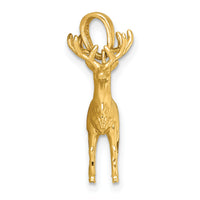 14k Polished 3-D Reindeer Charm-K10060