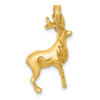 14k Polished 3-D Reindeer Charm-K10060