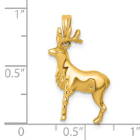 14k Polished 3-D Reindeer Charm-K10060
