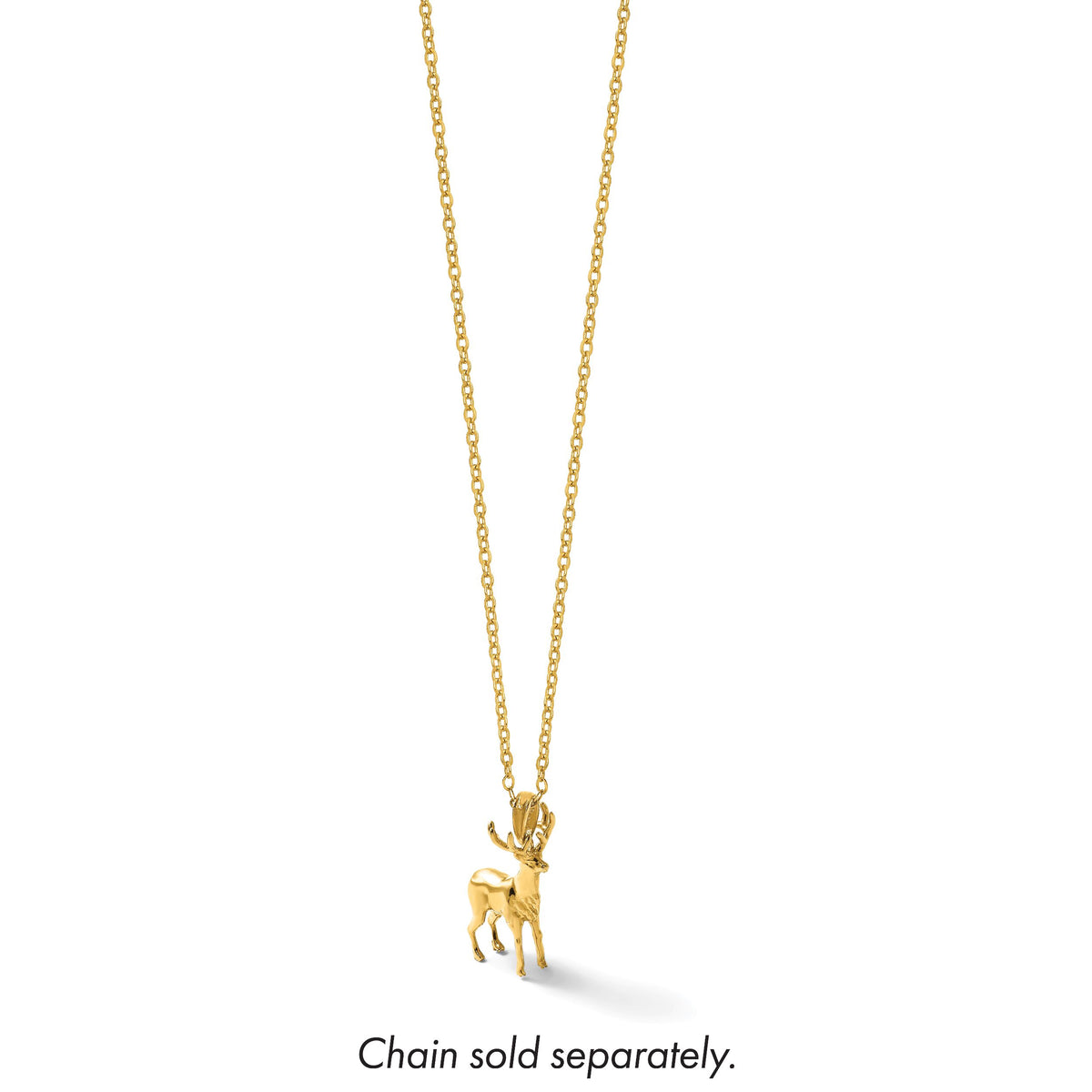 14k Polished 3-D Reindeer Charm-K10060