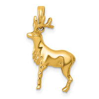 14k Polished 3-D Reindeer Charm-K10060
