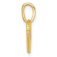 14k with White Rhodium Polished Waves In Heart Charm-K10062