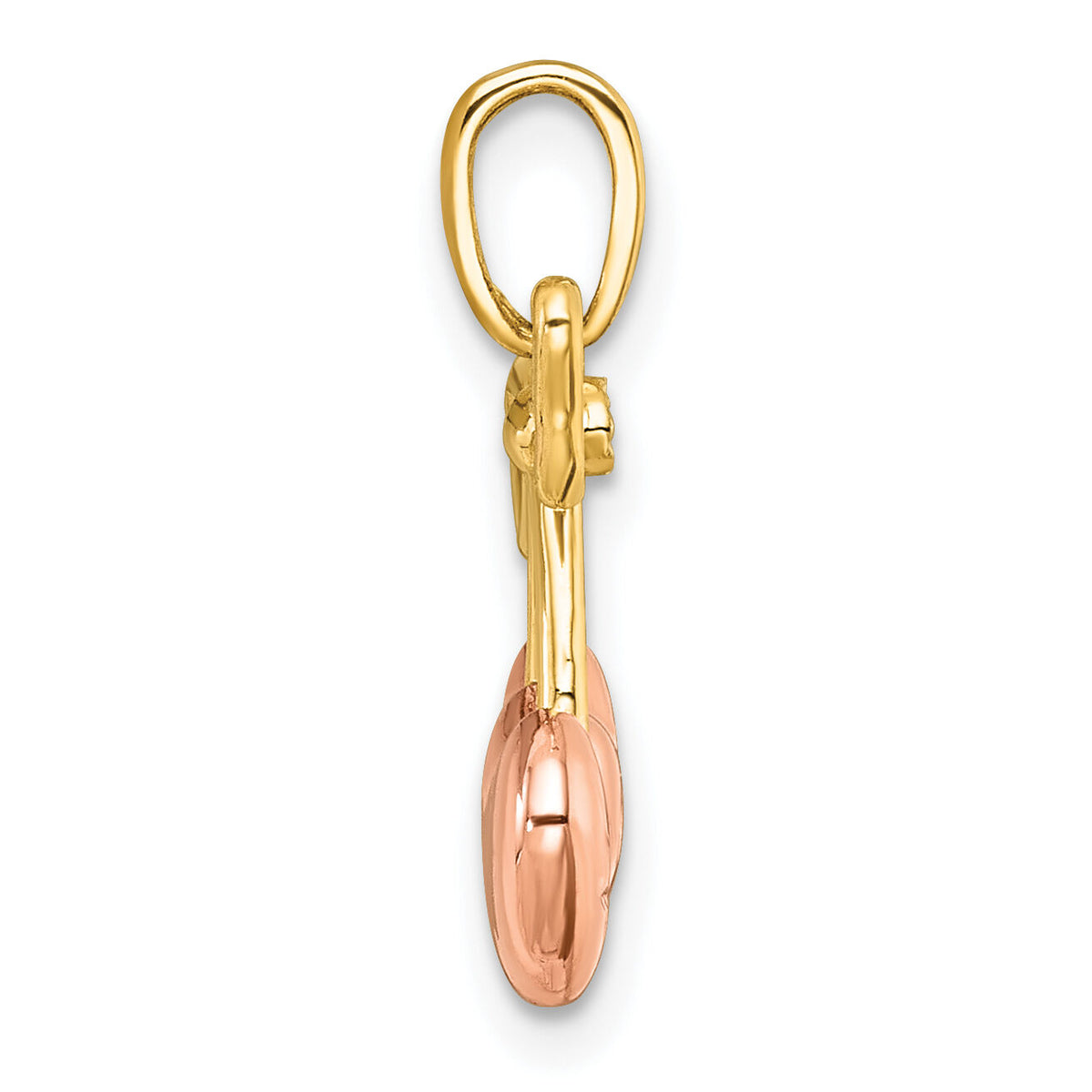 14k with White Rhodium and Rose-plating Polished Heart Cherries Charm-K10064
