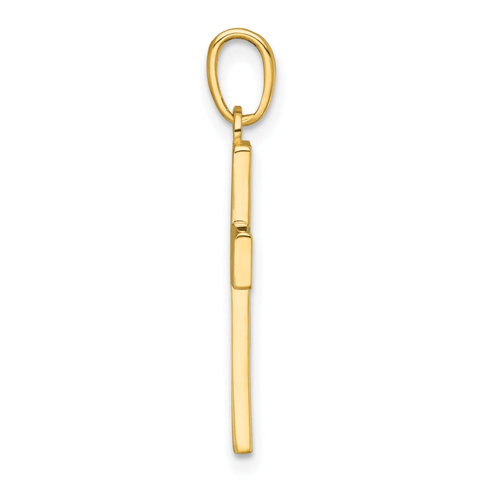 14K Polished Cut-Out Cross Charm-K10065