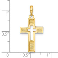 14K Polished Cut-Out Cross Charm-K10065