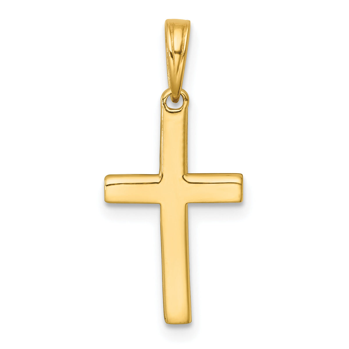14K w/Rhodium D/C Cross Pendant-K10066