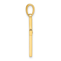 14K w/Rhodium D/C Cross Pendant-K10067