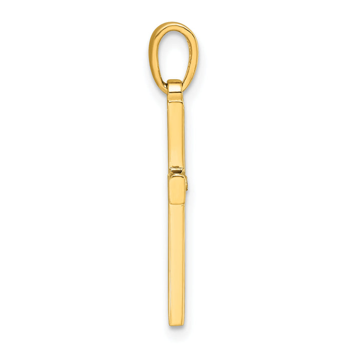 14K w/Rhodium D/C Cross Pendant-K10067