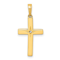 14K w/Rhodium D/C Cross Pendant-K10067
