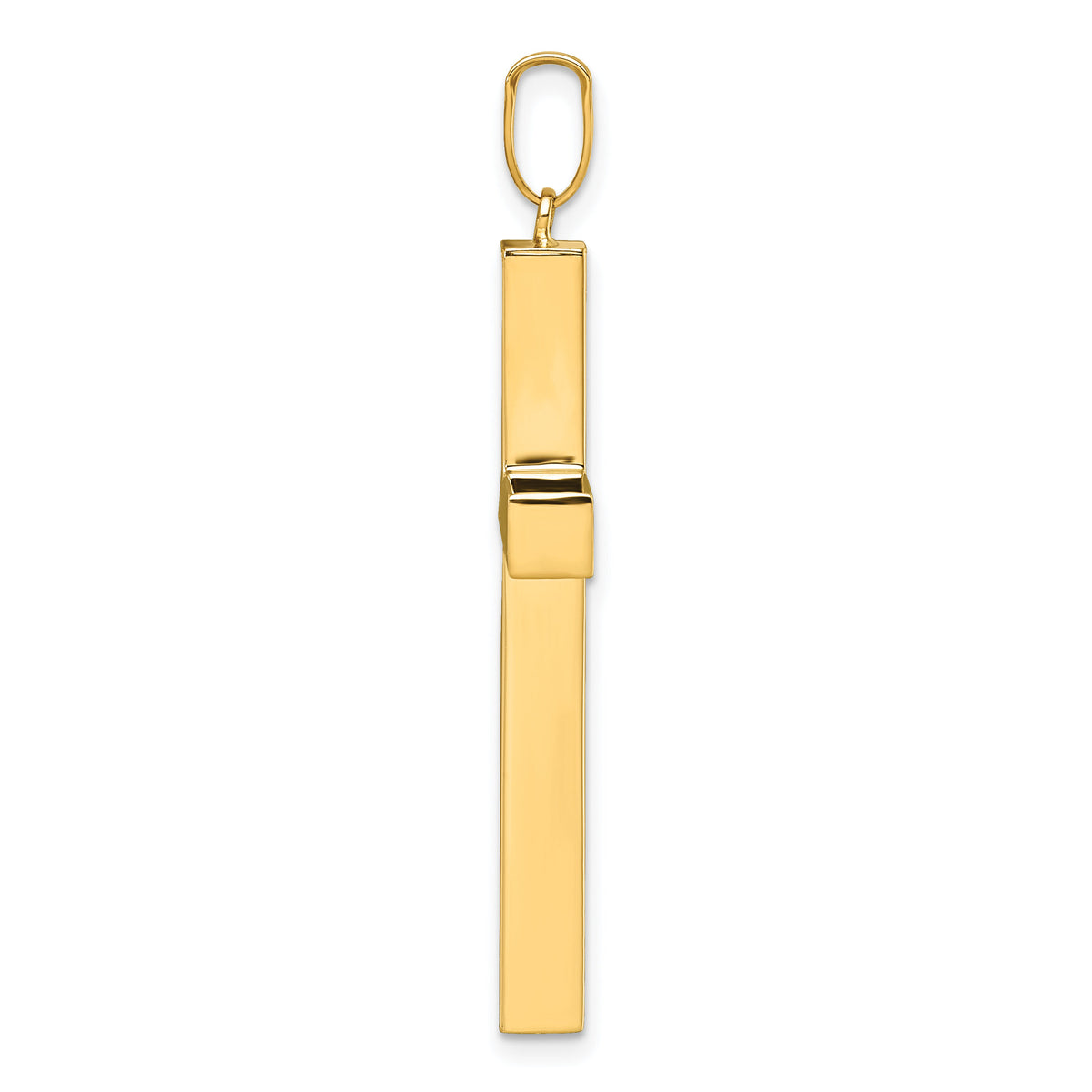 14k Polished Hollow Cross Pendant-K10068