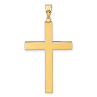 14k Polished Hollow Cross Pendant-K10068