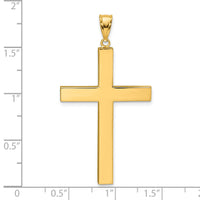 14k Polished Hollow Cross Pendant-K10068