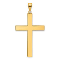 14k Polished Hollow Cross Pendant-K10068