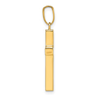 14K Polished Hollow Cross Pendant-K10069
