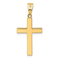 14K Polished Hollow Cross Pendant-K10069