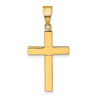 14K Polished Hollow Cross Pendant-K10069