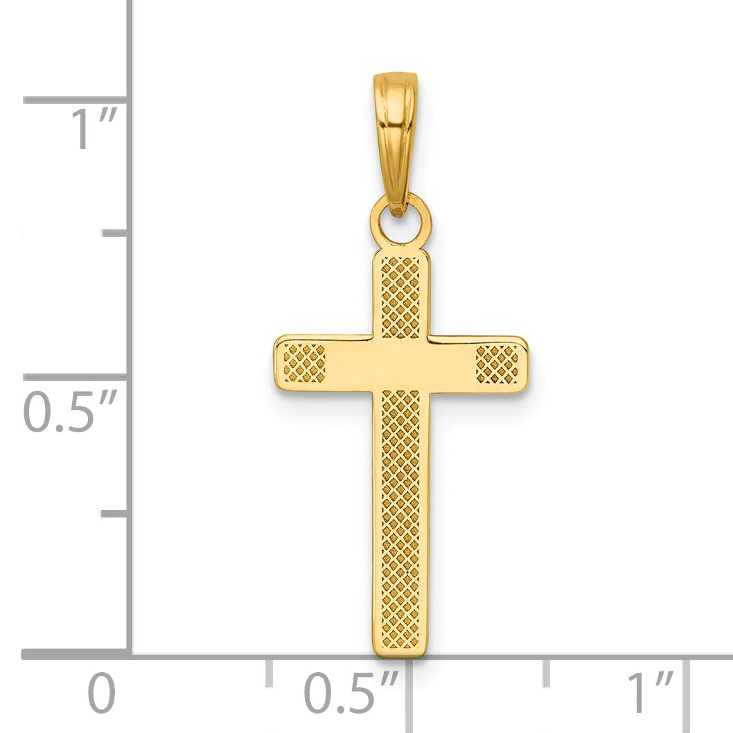 14K Polished Large Cross Charm-K10070