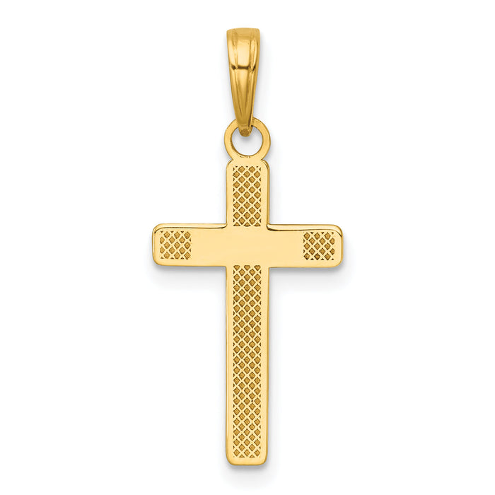 14K Polished Large Cross Charm-K10070