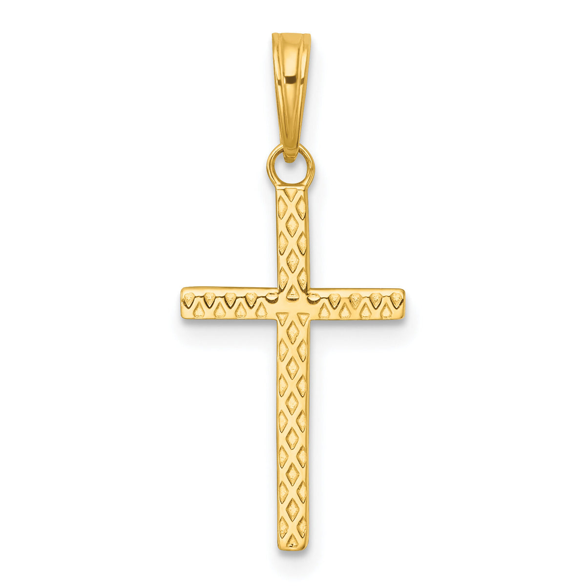 14k Polished Cross Pendant-K10071