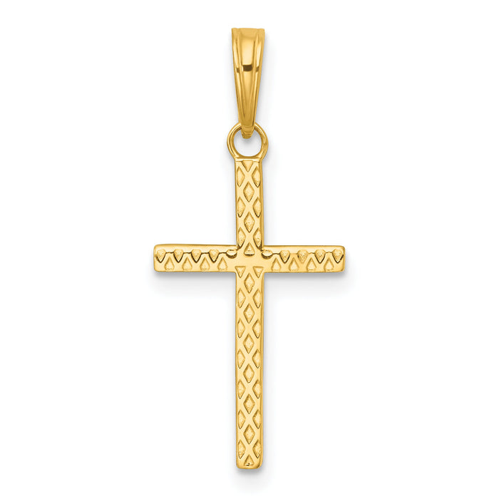 14k Polished Cross Pendant-K10071