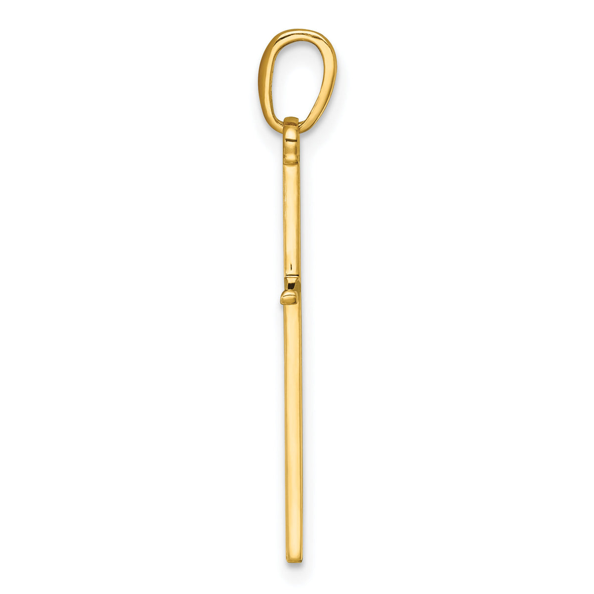 14K 3-D and Polished Stick Cross Charm-K10073