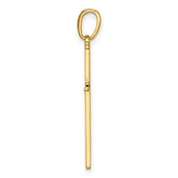 14K 3-D and Polished Stick Cross Charm-K10073