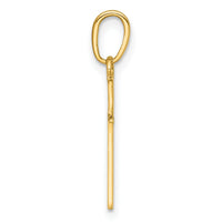 14K 3-D and Polished Stick Cross Charm-K10074