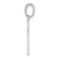 14K White Gold 3-D and Polished Stick Cross Charm-K10074W