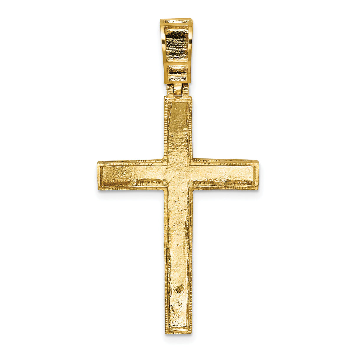 14k Polished Diamond-cut Fancy Cross Pendant-K10079