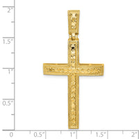 14k Polished Diamond-cut Fancy Cross Pendant-K10079