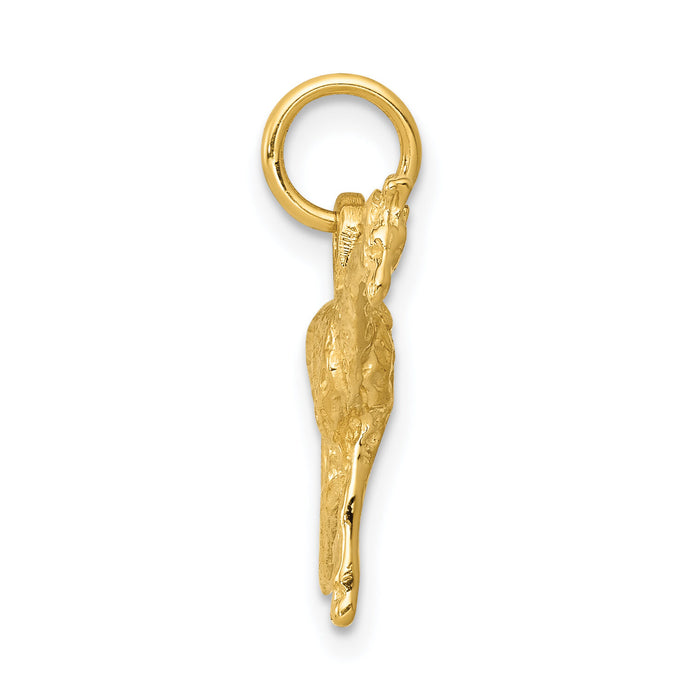 14k Solid Polished 3-D Giraffe Charm-K1008
