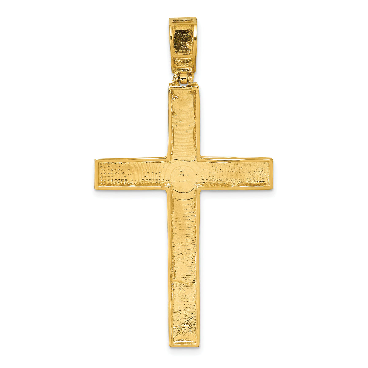 14k Polished Diamond-cut Fancy Cross Pendant-K10080