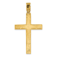 14k Polished Diamond-cut Fancy Cross Pendant-K10080