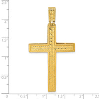 14k Polished Diamond-cut Fancy Cross Pendant-K10080