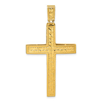 14k Polished Diamond-cut Fancy Cross Pendant-K10080