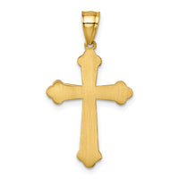14k Polished Diamond-cut Textured Fancy Cross Pendant-K10088